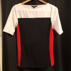 Lauren Ralph Lauren Black, Red, and White Short Sleeve boatneck Shirt